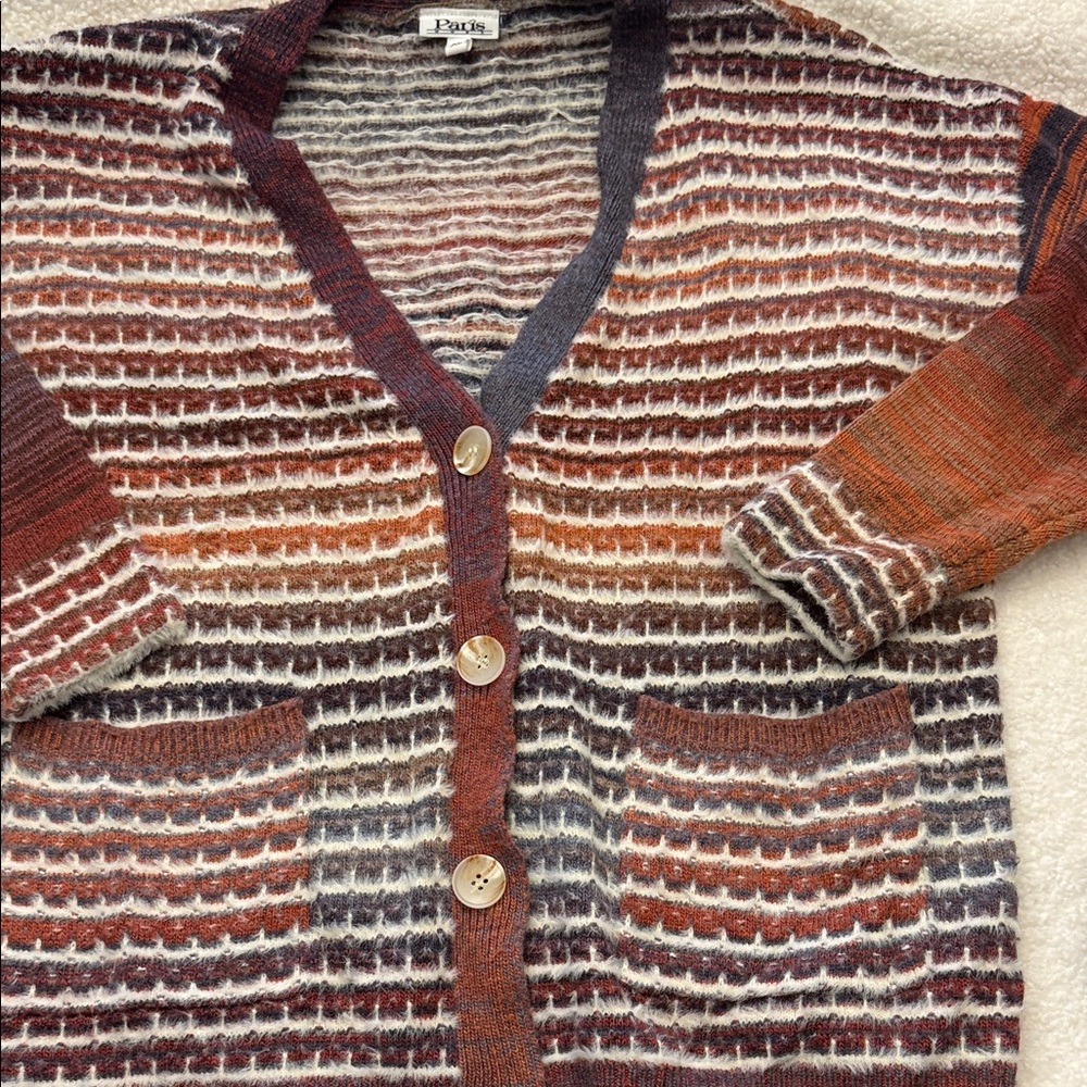Paris Multicolor Striped Women’s Cardigan